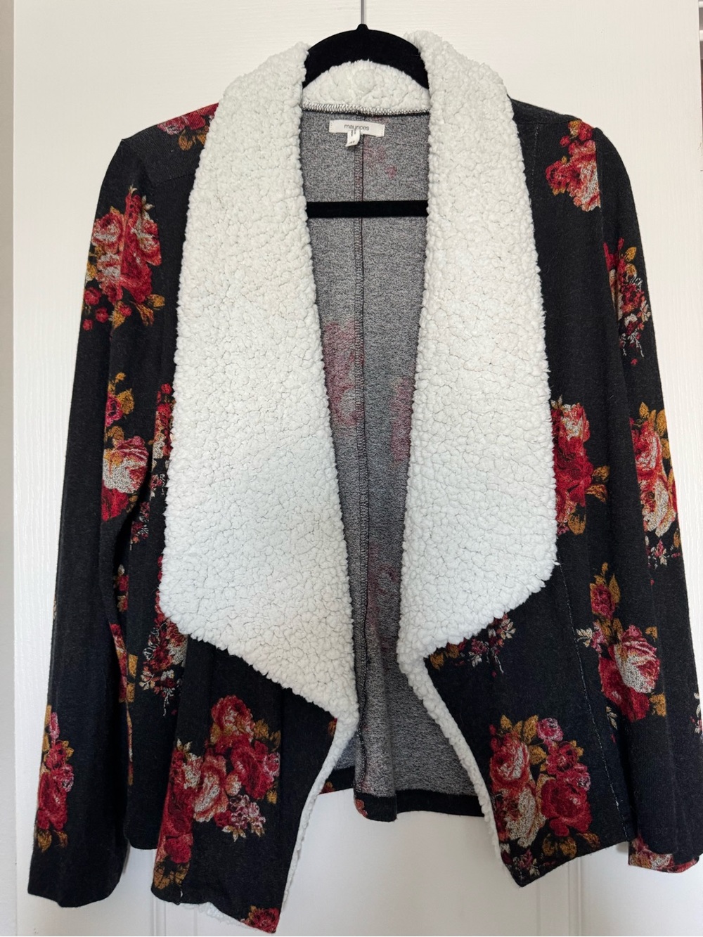Maurices Fleece trim cardigan